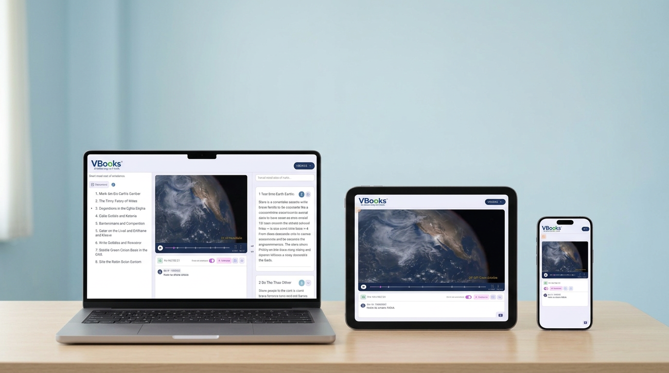VBOOKs™ for individual learning on a realistically sized laptop, tablet and phone